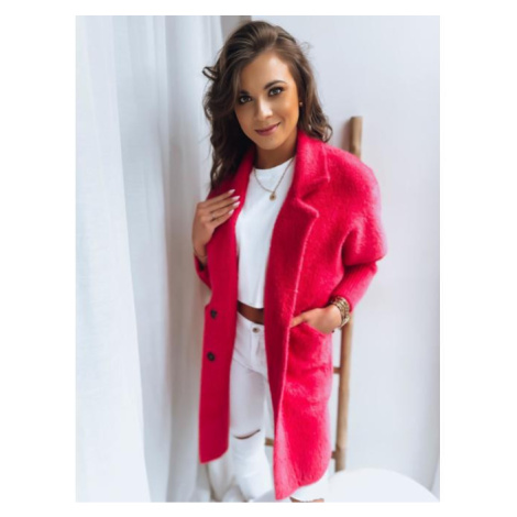 Růžový dámský kabát alpaka DStreet