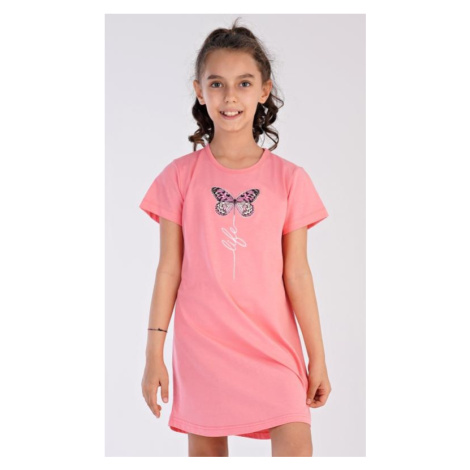 Dětská noční košile s krátkým rukávem Vienetta Secret Motýl | lososová