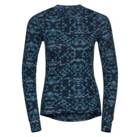 Odlo W BL TOP ACTIVEWARM ECO GRAPHIC Dámské funkční triko, modrá, velikost