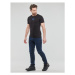 Calvin Klein Jeans TRANSPARENT STRIPE LOGO TEE Černá
