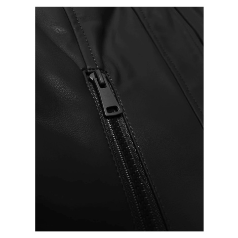 Krátká černá dámská bunda ramoneska se stojáčkem J Style (11Z8127) J.STYLE