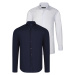 DUAL SET G726 DEWBERRY MENS SHIRT-WHITE-NAVY BLUE