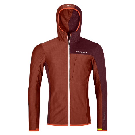 Ortovox Fleece Light Grid Hooded Jacket oranžová