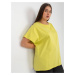 Lehké limetkové dámské tričko plus size volného střihu