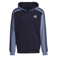 adidas MELANGE FULL-ZIP HOODIE Pánská mikina, tmavě modrá, velikost