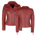 Black Premium by EMP Cervená kožená motorkárska bunda Dámská kožená bunda červená