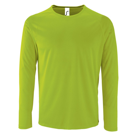 SOĽS Sporty Lsl Pánské funkční triko dlouhý rukáv SL02071 Neon green SOL'S