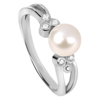 Silver Cat Stříbrný prsten se zirkony a perličkou SC312