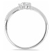 Prsten stříbrný s broušeným akvamarínem a zirkonem Ag 925 031121 AQ - 62 mm , 1,25 g