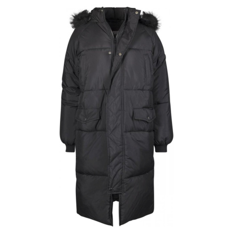 Dámský zimní kabát Urban Classics Oversize Faux Fur Puffer - černý