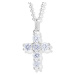 Modesi Půvabný stříbrný náhrdelník Křížek s kubickými zirkony M00541 (řetízek, přívěsek)