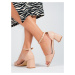 Krásné hnědé sandály dámské na širokém podpatku