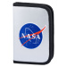 Stříbrný zipový školní penál pro kluky s motivem NASA Baagl