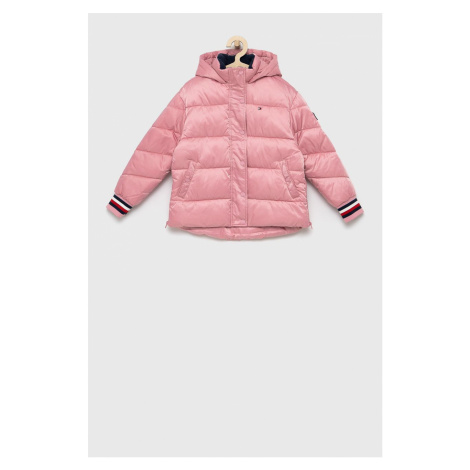 Dětská bunda Tommy Hilfiger růžová barva | Modio.cz