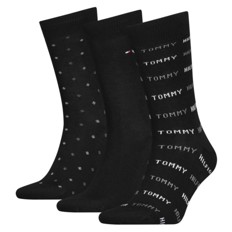 Tommy Hilfiger pánské černé ponožky 3 pack