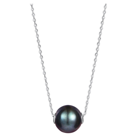JwL Luxury Pearls Dámský náhrdelník s pravou černou perlou JL0582 (řetízek, přívěsek)