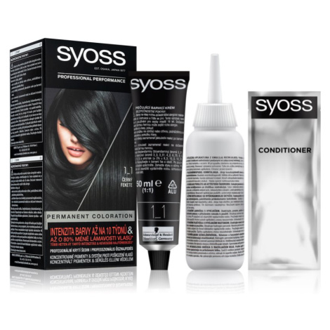 Syoss Permanent Color permanentní barva na vlasy odstín 1_1 Černý 1 ks