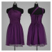krátké fialové společenské šaty na jedno rameno Petrona