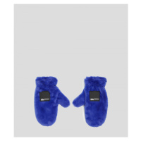 Rukavice karl lagerfeld jeans faux fur glove modrá
