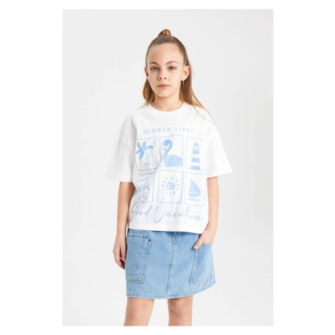 DEFACTO Girl Oversize Fit Short Sleeve T-Shirt