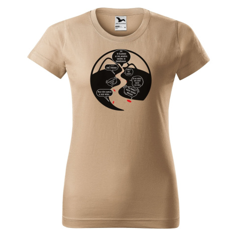 DOBRÝ TRIKO Vtipné dámské vodácké tričko NA ŘECE Barva: Písková