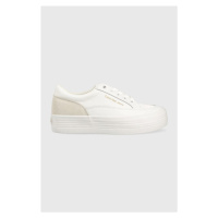 Sneakers boty Calvin Klein Jeans Yw0yw00864 Vulc Flatf Low Cut Mix Material bílá barva