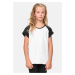 Dívčí kontrastní raglánové tričko bílo/černé