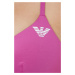 Plavková podprsenka Emporio Armani Underwear fialová barva, mírně vyztužený košík