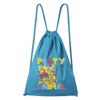 DOBRÝ TRIKO Bavlněný batoh s potiskem Party animal Barva: Tyrkysová