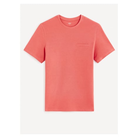 Růžové pánské bavlněné tričko Celio Gepopiff