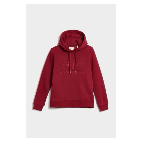 MIKINA GANT REG TONAL SHIELD HOODIE červená