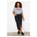 Trendyol Curve Black Denim Plus Size Skirt