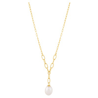 Preciosa Něžný pozlacený náhrdelník s pravou perlou Pearl Heart 5356Y01