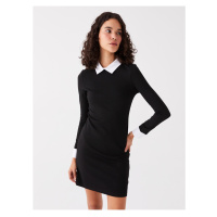 LC Waikiki Shirt Collar Plain Long Sleeve Women's Dress