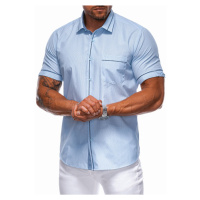 Men's shirt with short sleeves K677 - light blue