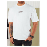 Dstreet Jedinečné bílé tričko s originálním potiskem