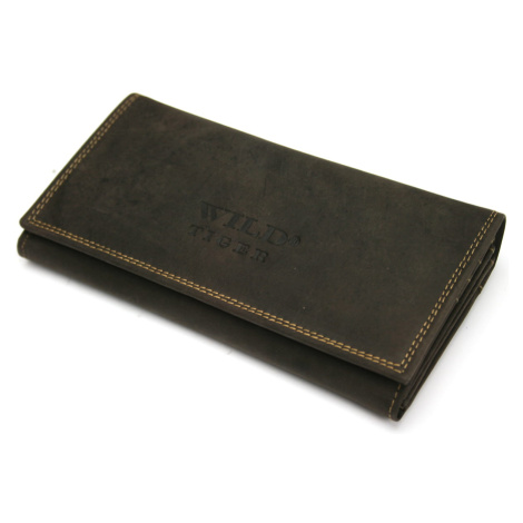 Luxusní dámská kožená peněženka Silko, tmavě hmědá Wild