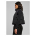 Ladies Reversible Cropped Puffer Vest - black/realviolet