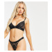 Knickerbox Planet Free Spirit recycled spot mesh and lace mix thong in black