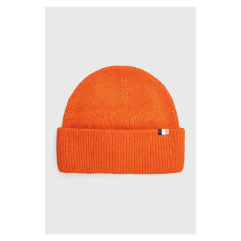 Čepice BOSS oranžová barva, z husté pleteniny Hugo Boss