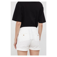 Bavlněné šortky Pepe Jeans Balboa Short dámské, bílá barva, hladké, medium waist