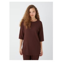 LC Waikiki Women's Crew Neck Plain Oversize T-Shirt