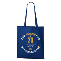 DOBRÝ TRIKO Nákupní taška s potiskem 70 je jenom číslo Barva: Královsky modrá