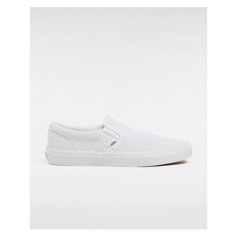 VANS Perf Leather Classic Slip-on Shoes White) Unisex White, Size