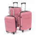 Rogal Růžová sada prémiových plastových kufrů "Wallstreet" - M (35l), L (65l), XL (100l)