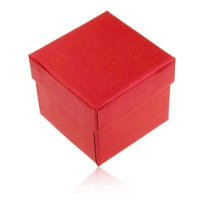 Dárková krabička na prsten a náušnice, červená barva s perleťovým leskem