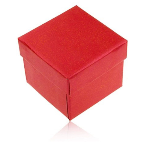 Dárková krabička na prsten a náušnice, červená barva s perleťovým leskem Šperky eshop