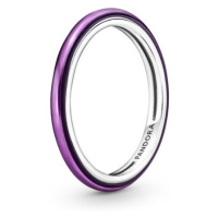 Pandora Minimalistický stříbrný prsten s fialovým smaltem 199655C01 52 mm