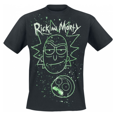 Rick And Morty Head On Stars Tričko černá