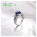 Masivní stříbrný prsten zdobený modrými kameny FanTurra